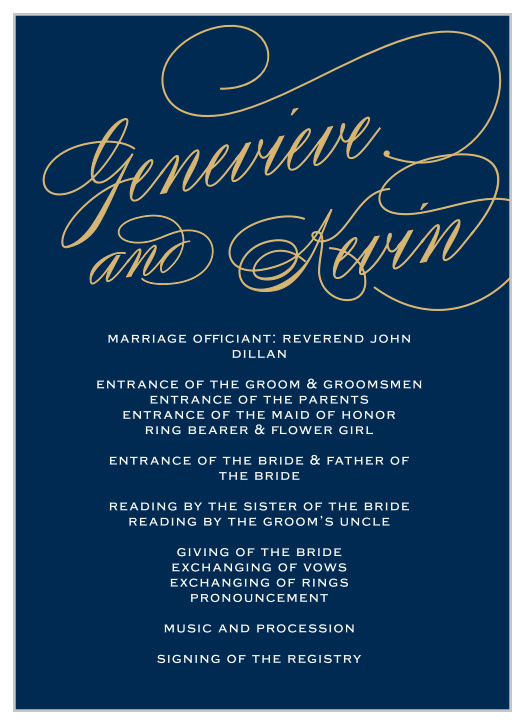 Feeling like a celebrity comes standard with the Glamorous Foil Wedding Program!