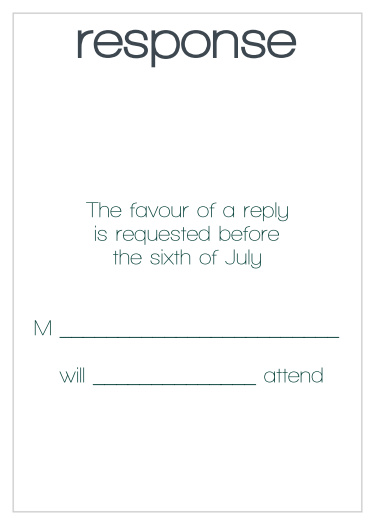 One size fits all response card.