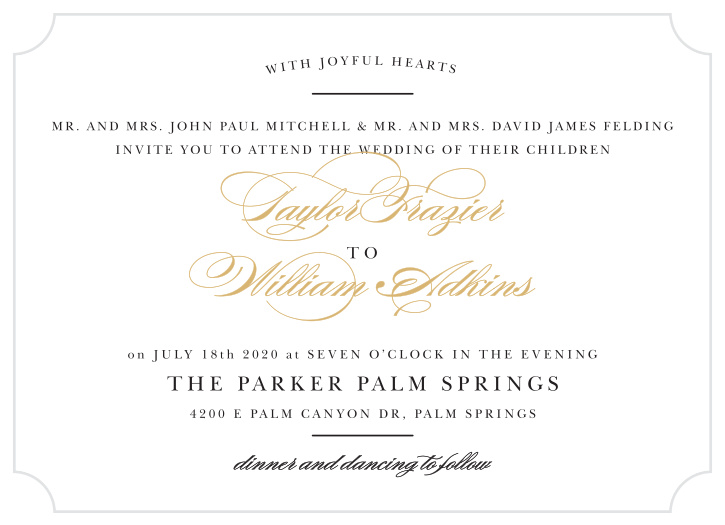 Timeless charm and graceful typography make the Elegant Vintage Foil Wedding Invitations beautiful announcements with old-world appeal.