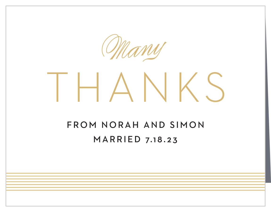 Deco Type Foil Wedding Thank You Cards