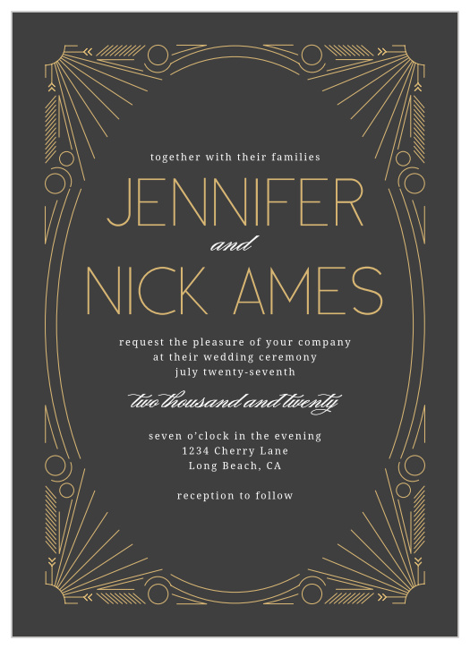 Art deco clearance wedding invitations