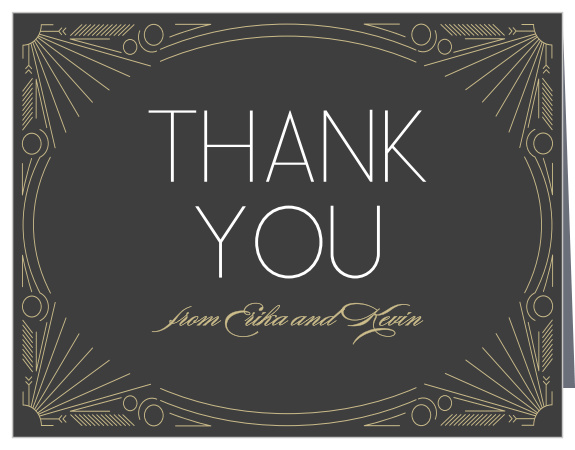 Express the most profound gratitude with the decorative Framed Art Deco Foil Thank You card. Customize all the colors and fonts perfectly to your liking!