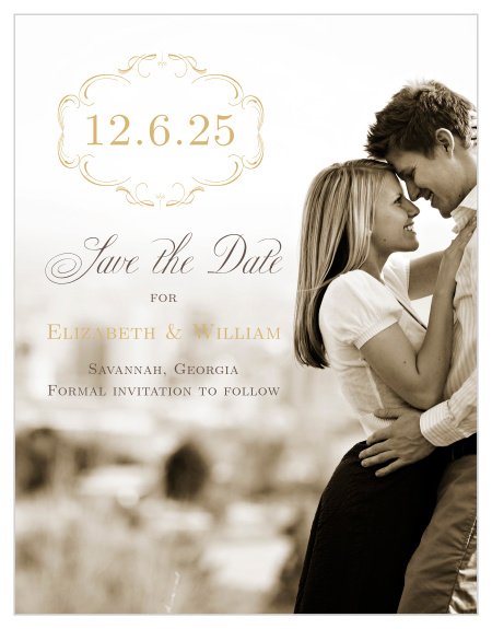 Send out a fully customizable save the date card to get your guests excited for your special day.