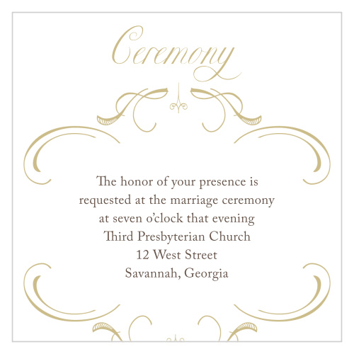 Invite your guests to your ceremony with this ceremony card.
