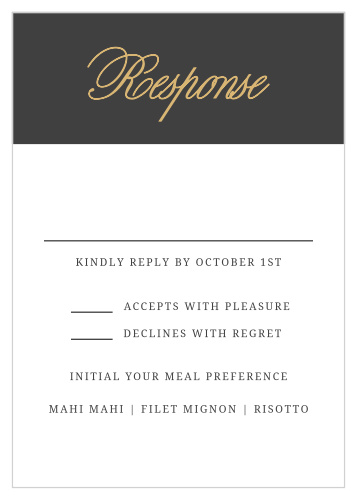 Make your guests delighted to deliver their response to you with the Modern Forever Foil Response Cards.
