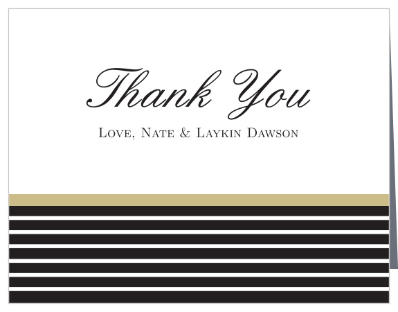 Add a little sparkle to your gratitude with the The Elegant Foil Stripes Thank You card. Customize all the colors and fonts perfectly to your liking!