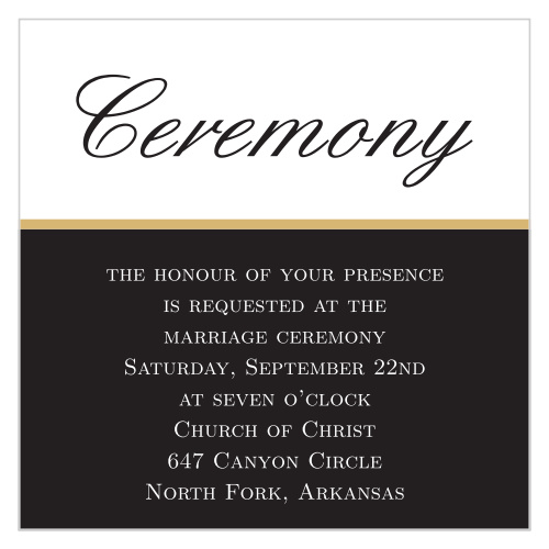 The Elegant Foil Stripes Ceremony Cards are the perfect way to invite the most important guests to be at your wedding ceremony.