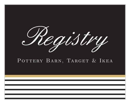 Elegant Foil Stripes Registry Cards