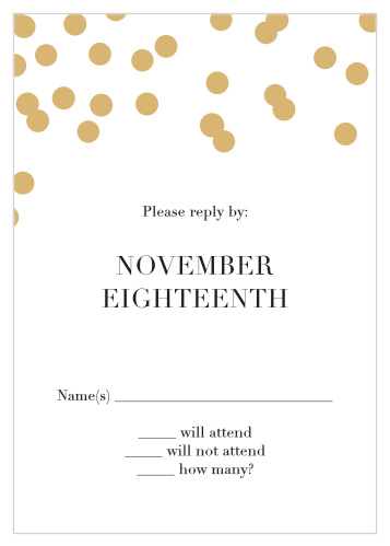 Make your guests delighted to deliver their response to you with the Glamorous Standard Foil Response Cards.