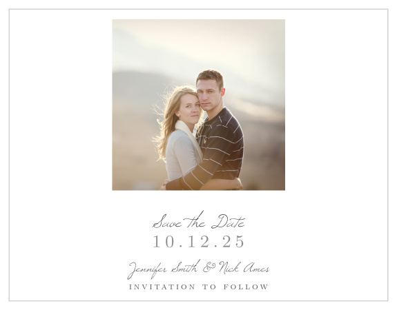 The simple beauty of the Illustrated Rose Foil Save-the-Date Magnet is it's biggest strength. A simple photo of you and your partner with some beautiful foil text makes for a fantastic save-the-date magnet.