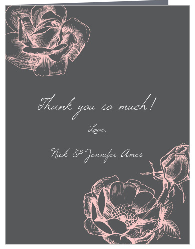 Illustrated Rose Foil Wedding Thank You Cards