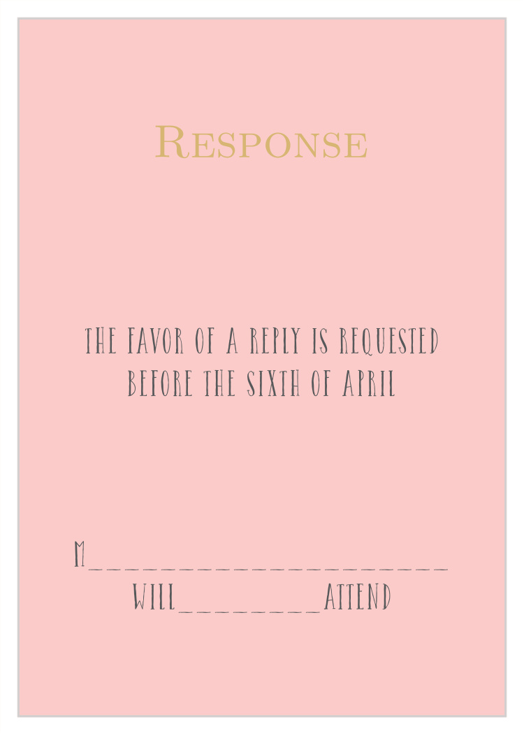 Illustrated Rose Foil Response Cards