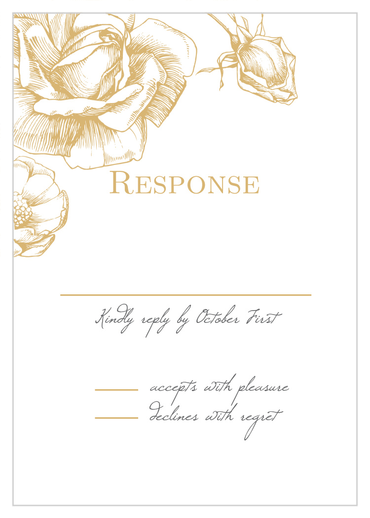 Illustrated Rose Foil Response Cards