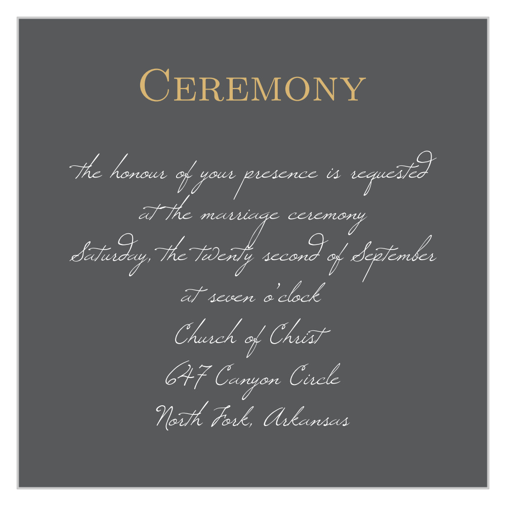 Illustrated Rose Foil Ceremony Cards