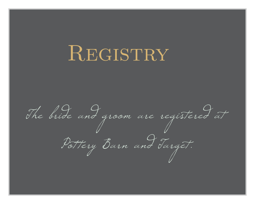 Illustrated Rose Foil Registry Cards