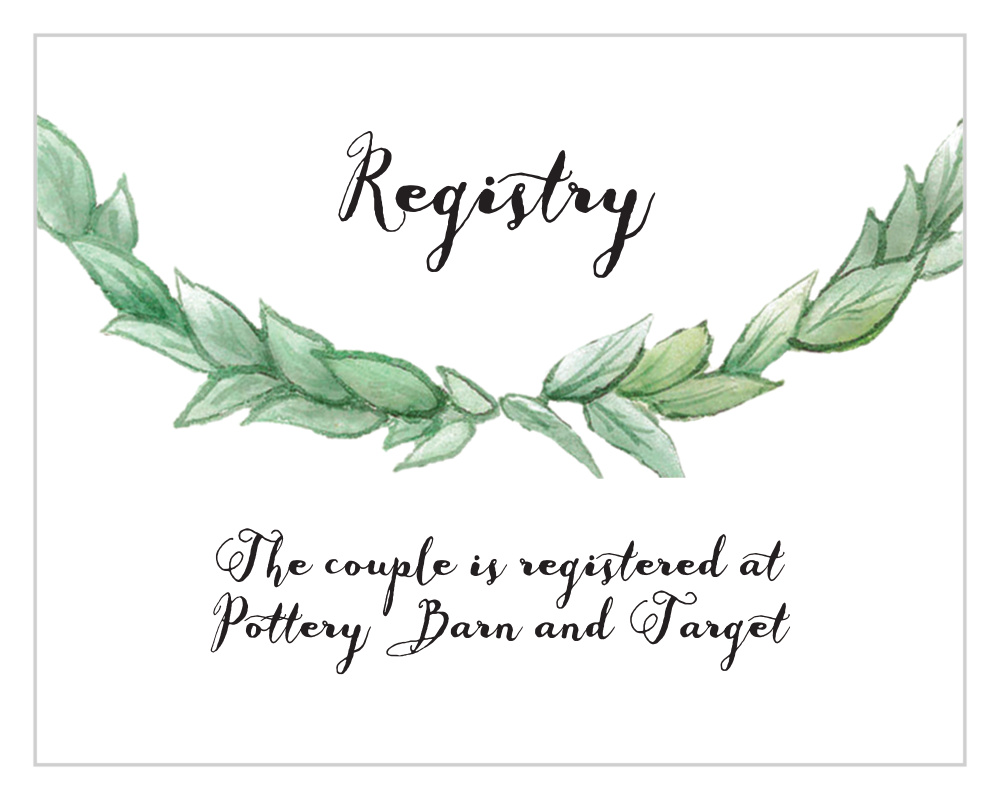 Leafy Love Foil Registry Cards