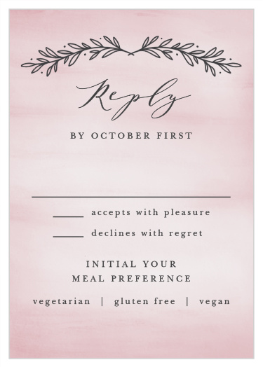 Our Watercolor Initials Response Cards get you a headcount of every friend and family member that plans to attend your wedding.