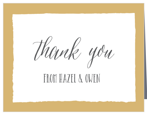 Painted Border Foil Wedding Thank You Cards