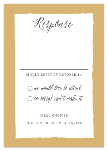 Make your guests delighted to deliver their response to you with the Painted Border Foil Response Cards.
