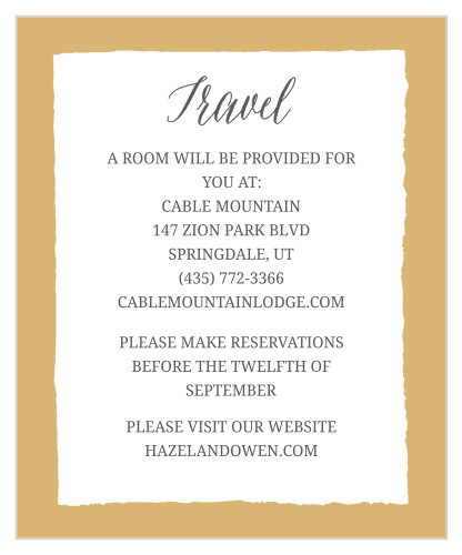 Painted Border Foil Accommodation Cards 
