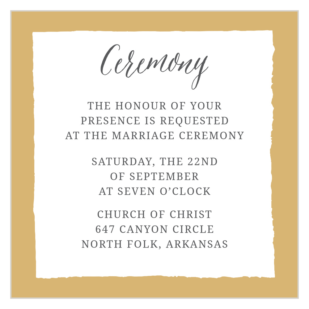 Painted Border Foil Ceremony Cards