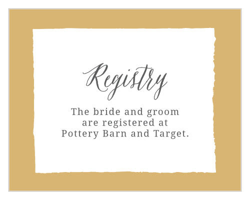 The Painted Border Foil Registry cards give you a rustic painted border with plenty of space in the middle for your different registries.