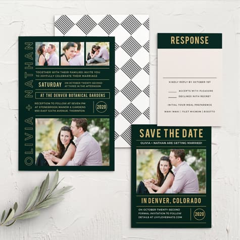 Photo Romance Foil Wedding Invitations