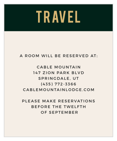 If you are looking for a bold accommodations card to match your unique eye catching The Photo Romance Foil Photo wedding invitation, then The Photo Romance Foil accommodations card is the right enclosure card for you.