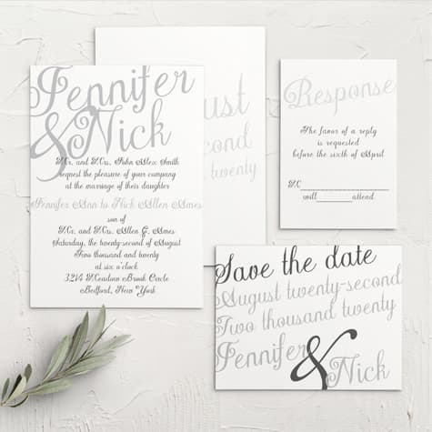Plain Elegance Foil Wedding Invitations