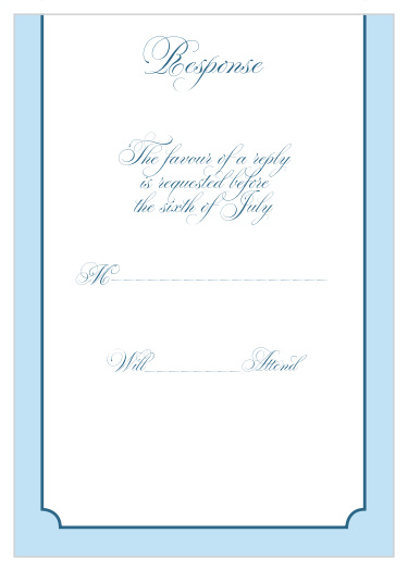 One size fits all response card.