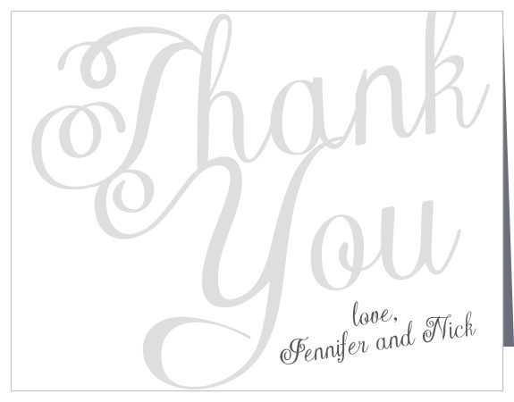 The Plain Elegance Foil is a stylish and bold thank you note that will help you say thank you to all your guests in a way that will reflect your taste and personality.