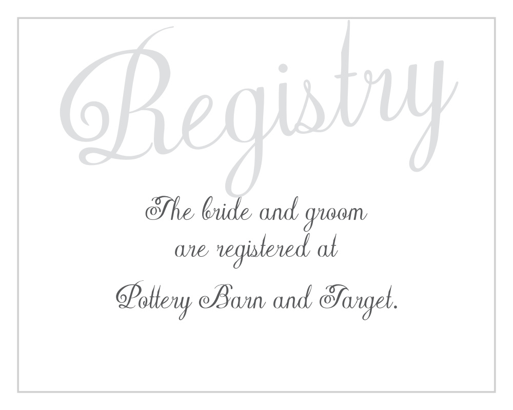 Plain Elegance Foil Registry Cards