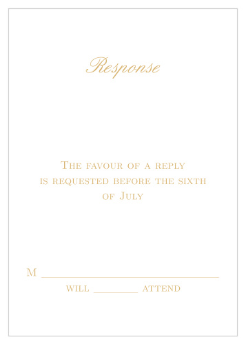 Get a response from your guests using the Simple Luxury Foil RSVP cards. The simple elegance of these cards will give your guests a glimpse of your big day!