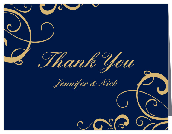 The Simple Swirls Foil thank you card is perfect for a fun thank you card. Your guests will appreciate your gratitude!