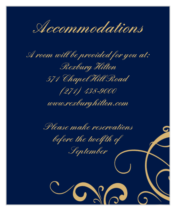 Simple Swirls Foil Accommodation Cards 