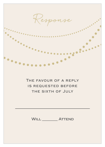 Obtain your guests attendance by sending out the matching RSVP card to the String Lights Foil Invitation. Customize the colors and add foil to match your theme!