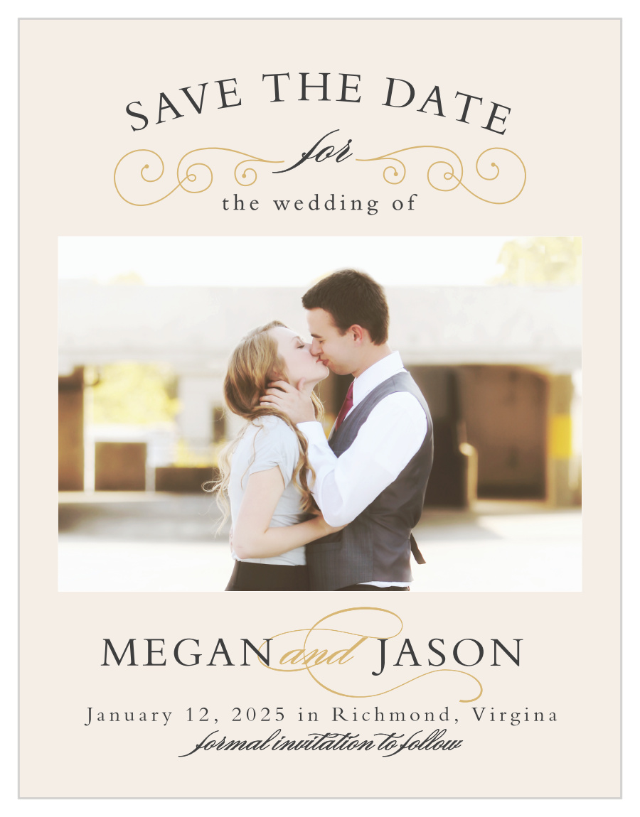 Swirl Frame Foil Save the Date Cards