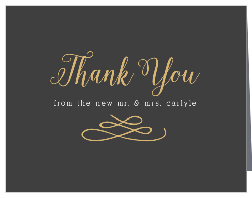 Whimsical Calligraphy Foil Wedding Thank You Cards