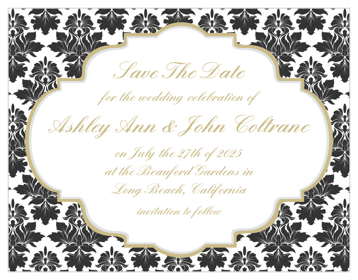 Victorian Frame Foil Save the Date Cards