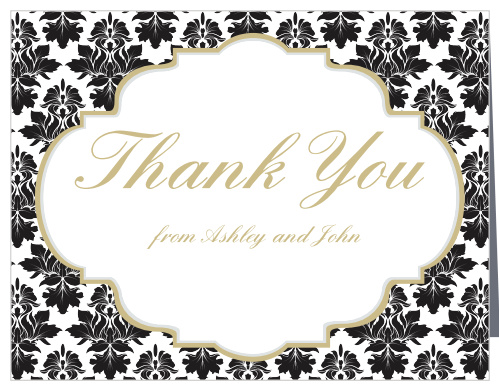 Victorian Frame Foil Wedding Thank You Cards
