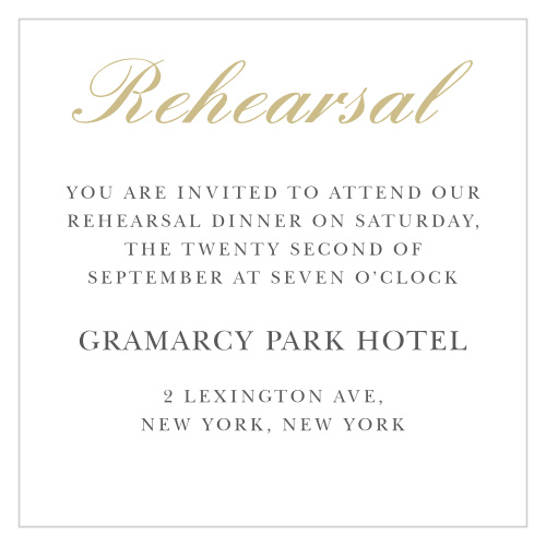 If you are looking for an ceremony card to match the classic sophistication of The Victorian Frame photo wedding invitation, then The Victorian Frame ceremony card is the right enclosure card for you. The foil will make your enclosure cards pop!