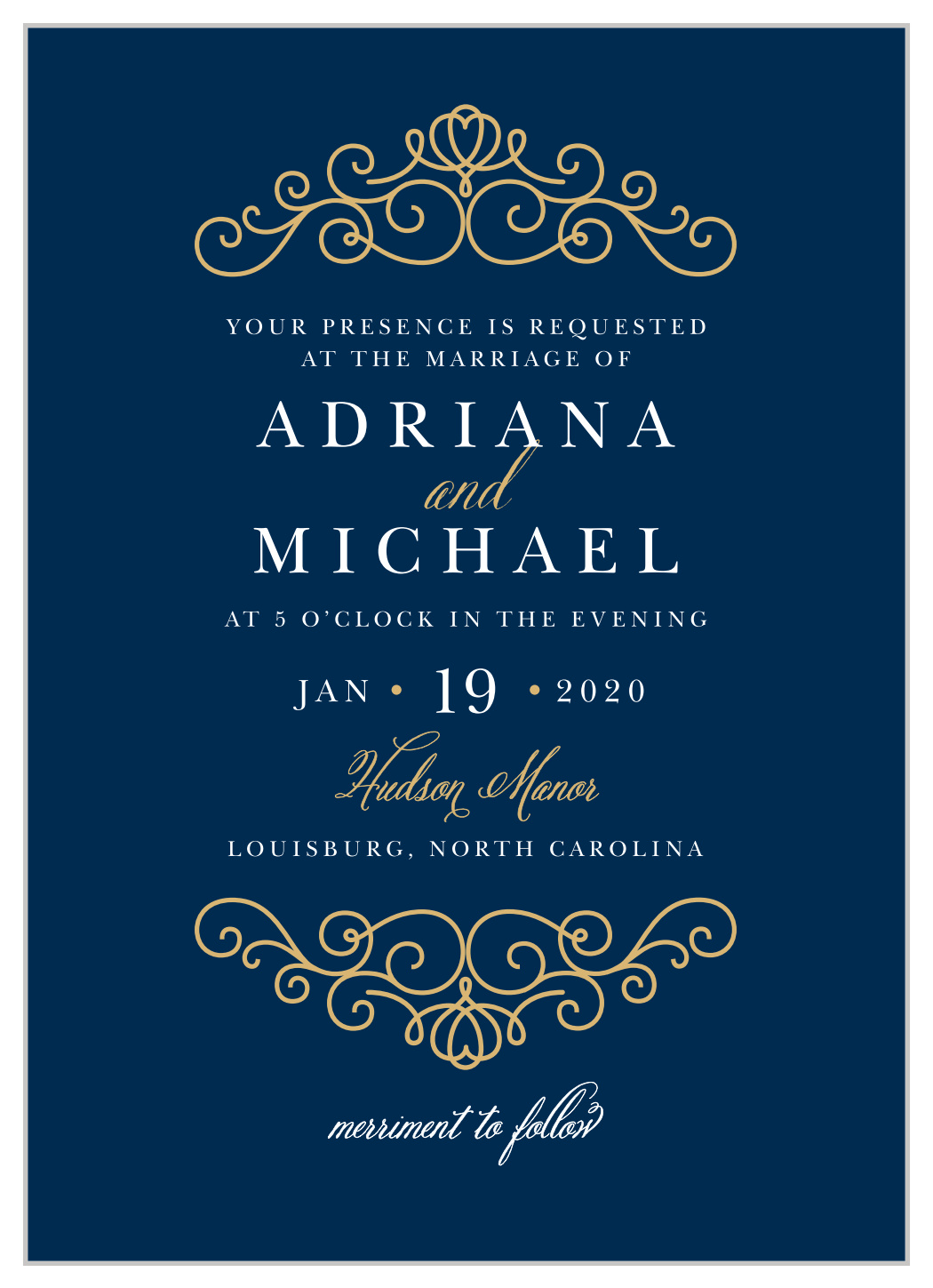 Royal Scrolls Foil Wedding Invitations