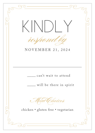 Stylized Sunbursts Foil Response Cards