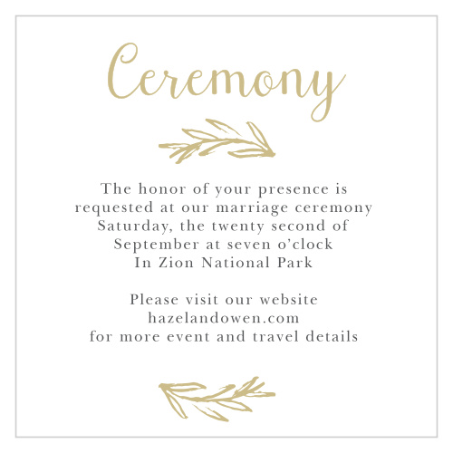 The Delicate Laurel Foil Cards are the perfect way to invite the most important guests to be at your wedding ceremony.