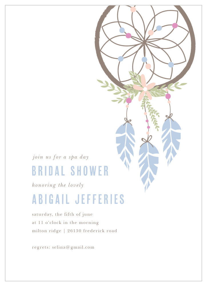 Floral Dreamcatcher Bridal Shower Invitations