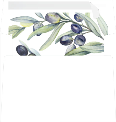 Your guests will be delighted to open up your invitation to see The Olive Branch envelope liner! 