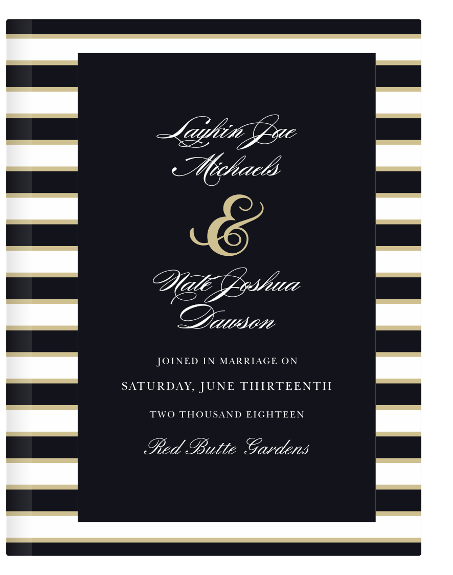 Add some sparkle to your guest book with the Elegant Gold Stripes. Customize the colors and fonts to make your guest book truly one of a kind.