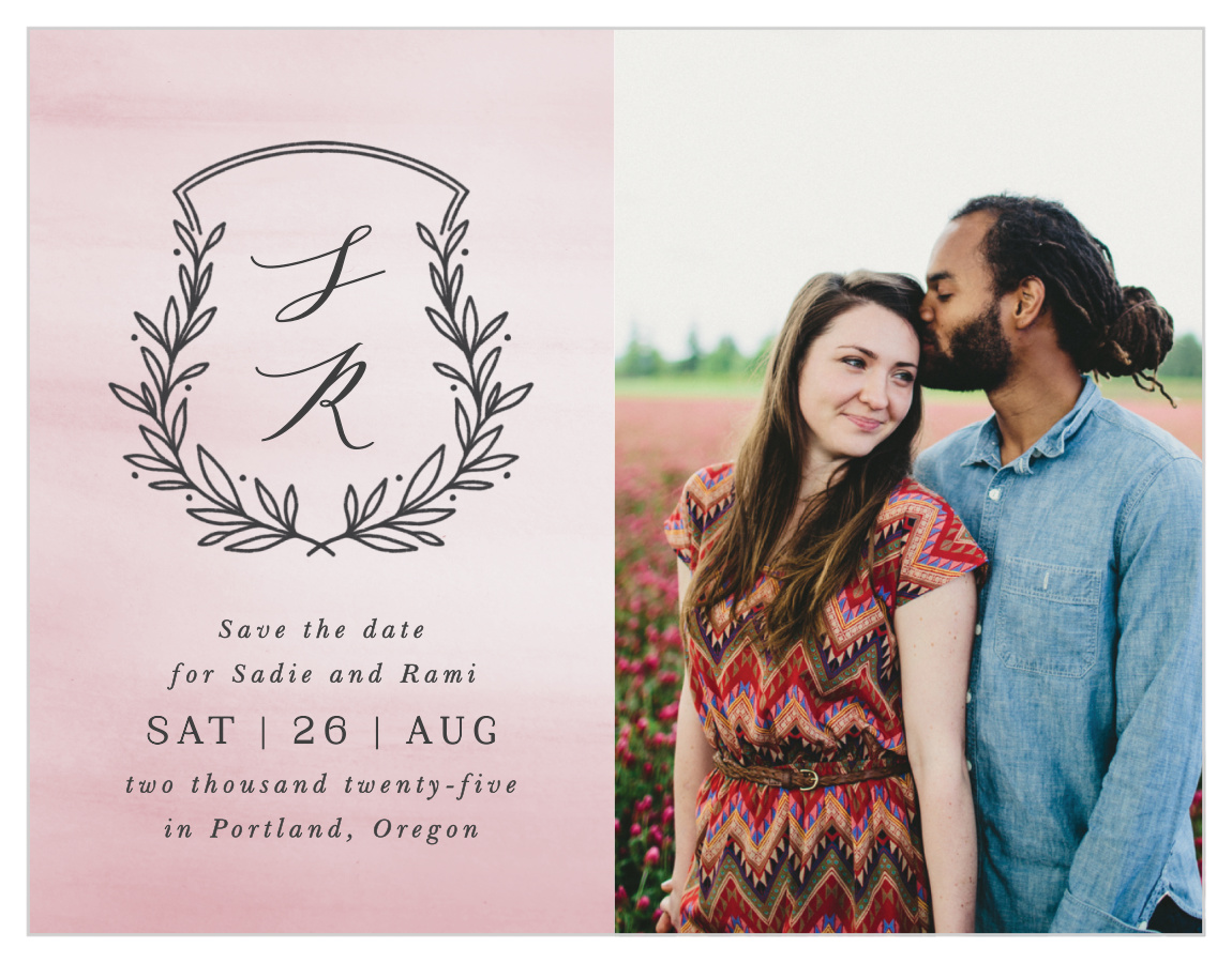 Watercolor Initials Save the Date Cards