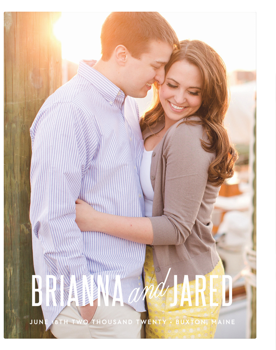 A full bleed photo adorns the front of the Traditional Script Guest Book supported by your elegantly typed names. Upload your best photo and get your guest book ready for the big event!