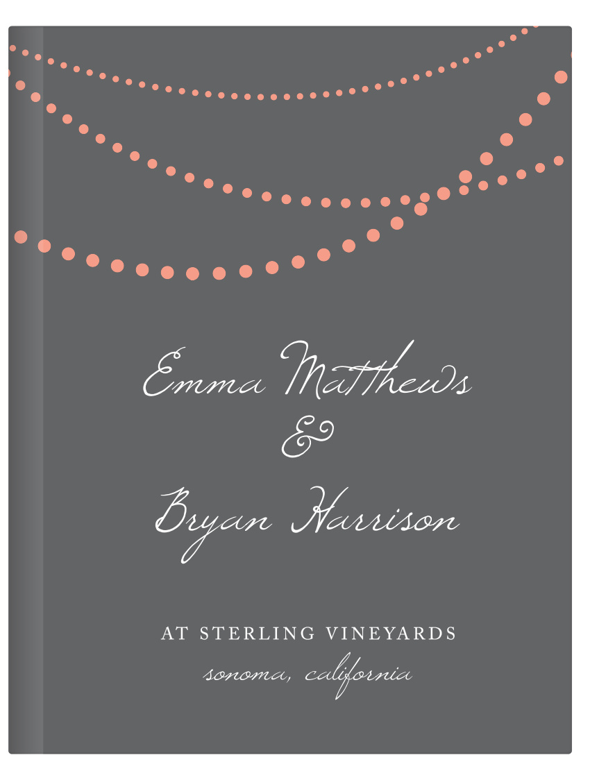 The String Lights Guest Book is a trendy, easy-to-customize that can be easily customized to fit any wedding theme.